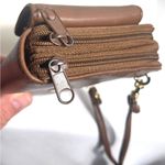 Koltov Women’s Chocolate Brown Crossbody Mutli Comparment Purse Full Zip Leather Photo 3