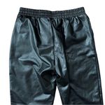 21 Saints Black Faux Leather Elastic Drawstring High Waist Joggers Size Small Photo 3