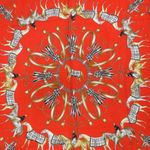 Vintage 60s Equestrian Horse Square Scarf Wraps Photo 3