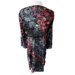 Rebellion  kimono black floral ruffled size medium Photo 8