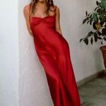 ZARA dress classic red satin effect cut out open back midi maxi party wedding Photo 8