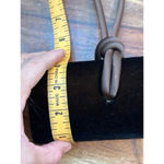 La Regale Vintage Black Suede Evening Clutch Wristlet velvet Photo 4