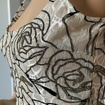 Pretty Little Thing NWT  Gold Glitter Nude Square Neck Bodycon Mini Dress size 2 Photo 5