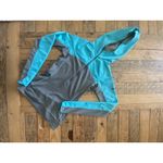 Nike #6 Gray and Turquoise Women's ProDry-Fit Quarter Zip Hoodie, Sz; XS Photo 3