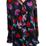 Parker Dress Small Silk Blend Bright Print Neck Tie Detail Photo 0