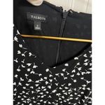 Talbots   Black White Ditzy Floral Pattern Dress Sz 2 Long Sleeves Modest Office Photo 6