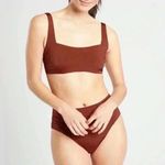Athleta  Women’s Aqualuxe Rust Red Twist Swimsuit Size Bra 36B/C‎ Panties XS Photo 0