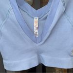 Fp Movement Mainstream Baby Tee ribbed cropped top vneck sports bra slate logo Blue Size XS Photo 7