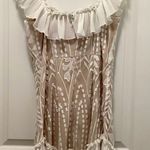 Saints + Secrets NWT  Ivory Sheer Overlay Lace Ruffled Off Shoulder Dress Size L Photo 1