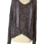 Free People  light as a feather fuzzy gray hoodie soft sz XS oversized cut Photo 5