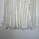 H&M Women's Lace & Chiffon Coquette Blouse Long Sleeve Size 4 Cream White Photo 3