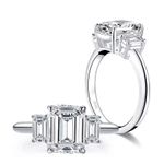 Sterling Silver SIZE 7 925  Sona Simulated Diamond Engagement Wedding Ring Photo 0