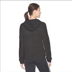 Adidas  Charcoal Grey Heathered Cropped Logo Hoodie Photo 3