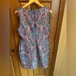 Tommy Hilfiger  Paisley Scuba Sheath Dress Size 14 Pink Multi Business Work Wear Photo 3