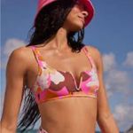Aerie V Wire Scoop Real Good Bikini Top Pink Infusion Size Medium Photo 0