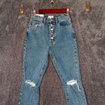 We Wore What  High Rise Blue Jeans Danielle Exposed Button Womens 25 Photo 1