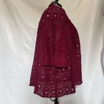 Denim 24/7 Cottagecore Crochet Cardigan Sweater Women 28W Burgundy Boho Festival Red Photo 6