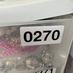 Vintage Purple Yellow Wood & Glass Beaded Stretch Bracelet Silver Tone Metal Photo 7