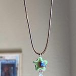 Handmade green ceramic star boho fairy cottage y2k necklace⭐️💚 Photo 6