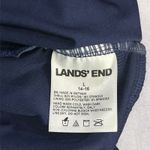 Lands' End New  One‎ Piece Swimsuit Women L 14-16 Blue Ruched Tummy Control Ring Photo 2