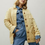 Everlane The Cinchable Chore Jacket Womens S Yellow 100% Cotton Utility Workwear Photo 0