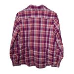 L.L.Bean  Shirt Women Sz L Plaid Vented Outdoor Long Sleeve Back Vent Zip Pocket Photo 6
