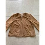 Chico's  Jacket Womens 2 Large Camel Tan Suede Cascade Career Casual Quiet‎ Luxury Photo 2