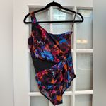 MiracleSuit  Gem Underwire Wine One Piece One Shoulder Slimming Swimsuit Size 12 Photo 12