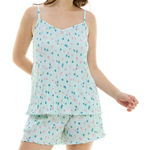 Brand New Roudelain Women's Size Medium Blue Petal 2 Piece Pajama Set Sleepwear Photo 0