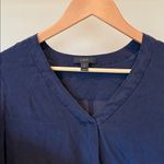 J.Crew Silk navy blue V-Neck Blouse Photo 2