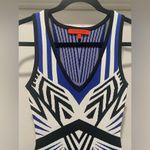 Wow Couture World of Women Black White Blue Geometric Print Bodycon Mini Dress Photo 6