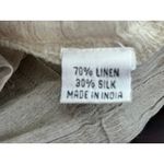 VTG Arise Linen Silk Jacket Medium Beige Fringe Seams Wooden Buttons Boho Photo 5