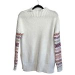 Maurice's White Fair Isle Sleeve Mock Neck Oversized Tunic Sweater Photo 2