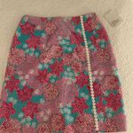 Lilly Pulitzer Pink and Blue Embellished Mini Pencil Skirt Photo 0