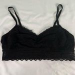 PINK - Victoria's Secret  Black Lace Bralette Size M Festival Geometric Sheer Photo 0