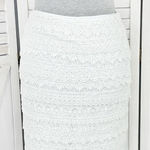 White House | Black Market Crochet Tiered Lace Pencil Skirt White Size 0 Photo 0