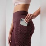 Athleta Mid-Rise Salutation Stash Pocket II Printed 7/8 Stripe Capri Legging, S Photo 3