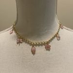 Handmade Pink and gold charm choker necklace Photo 1