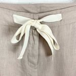 Saint Tropez West Womens Linen Pants Drawstring Waist Fixed Cuffs Tan Size 8 Photo 4
