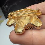 Teddy Bear With Christmas Holly Berry Wreath Enamel Brooch Pin Gold Tone Photo 11