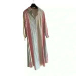 None New Striped button down ladies Size large maxi curved hem dress Photo 3