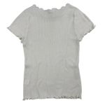 Honey Punch  - Ribbed Pointelle Knit Short Sleeve Top in Ivory Photo 2