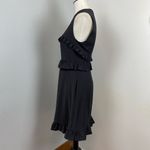Paskal Black Wool Knit Sleeveless Ruffle Mini Dress Small Professional Business Photo 5