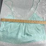 Vintage Mint Green Lace Cami Top nylon blend floral made in USA lingerie Size L Photo 10