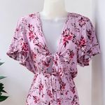 Kendall + Kylie Women's Lavender Multicolor Floral Front Tie Romper Size XS Photo 1