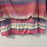 Joseph A. Pastel Multicolor Striped Flowy Chiffon Dolman Sleeve Top Size XL Photo 4