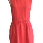 J.Crew Dress Coral Orange Sleeveless Crew Neck Pockets Summer Sheath Size 4 Photo 0