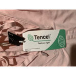 Velvet Heart Pink Tencel Flutter Sleeve Tie Neck Button Front Blouse Shirt M Photo 2