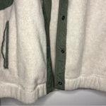 Abercrombie & Fitch Oatmeal & Olive Green Snap button up fleece teddy jacket Photo 6