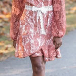 Floral Flower Lace Dress Sz SM Pink Photo 0